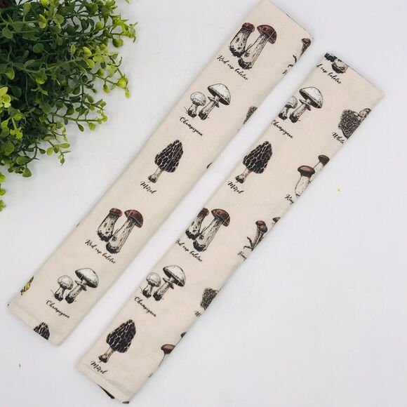 Set of 2 Refrigerator Handle Covers, Reversible, Neutral Mushrooms 14x5 - Picture 1 of 5